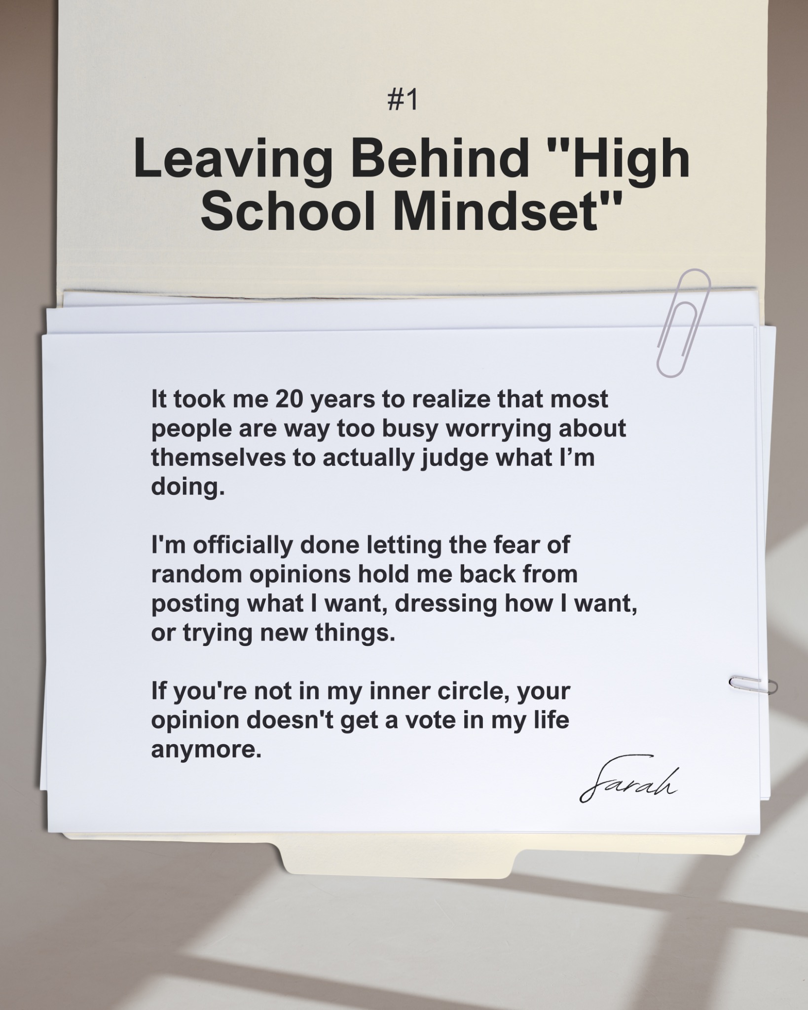 Leaving behind the high school mindset carousel slide