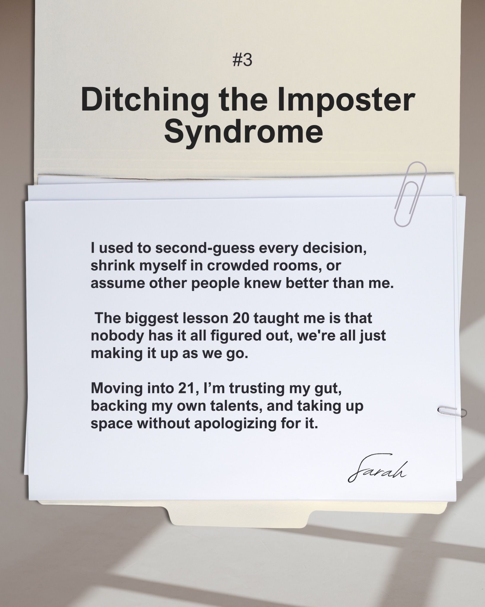 Ditching imposter syndrome carousel slide