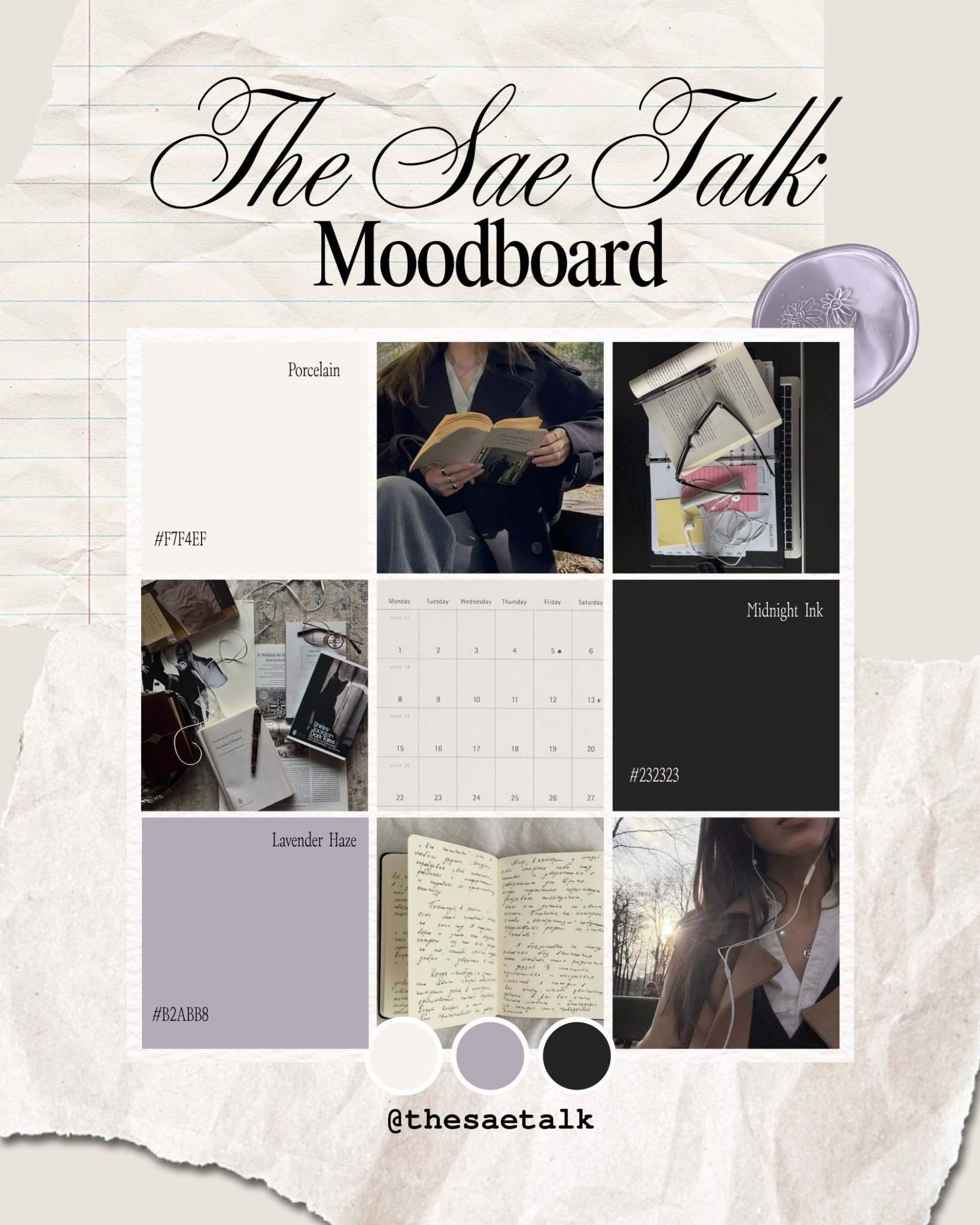 The Sae Talk rebrand moodboard carousel slide