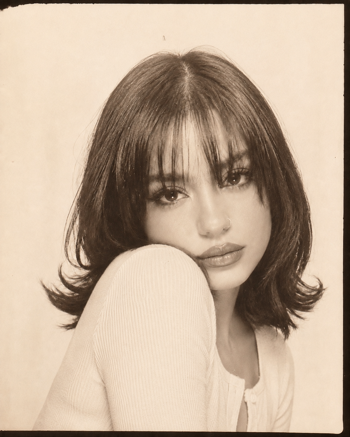 Black and white portrait of Sarah Safwan